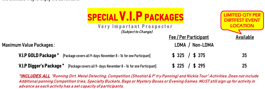 DirtFest - VIP Digger's Package